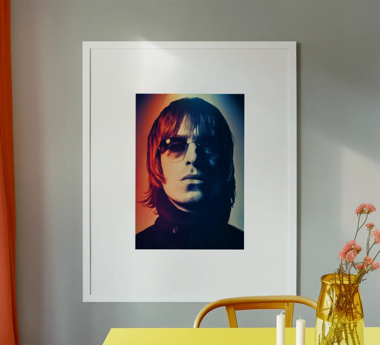 Liam Gallagher portrait poster con telaio in legno da Lembayung art