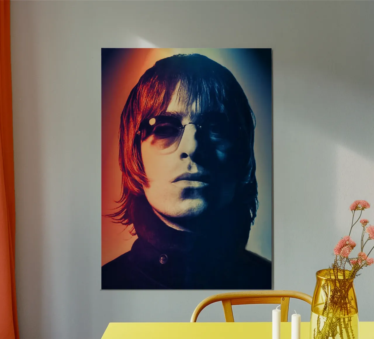 Liam Gallagher portrait poster con telaio in legno da Lembayung art
