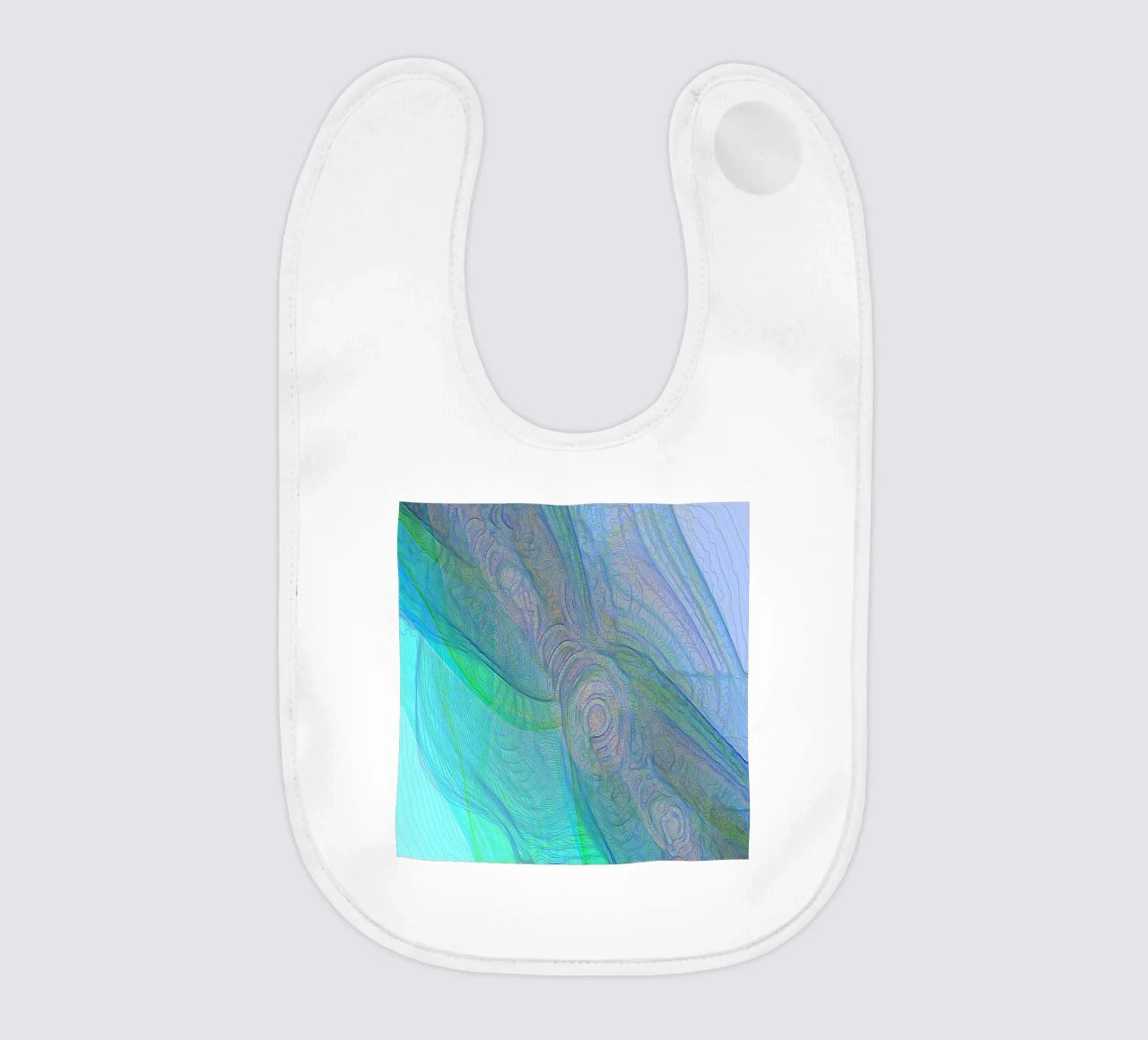 Illusione di linee e forme blu turchese bavaglino da Gürsel Yesil Digital Art