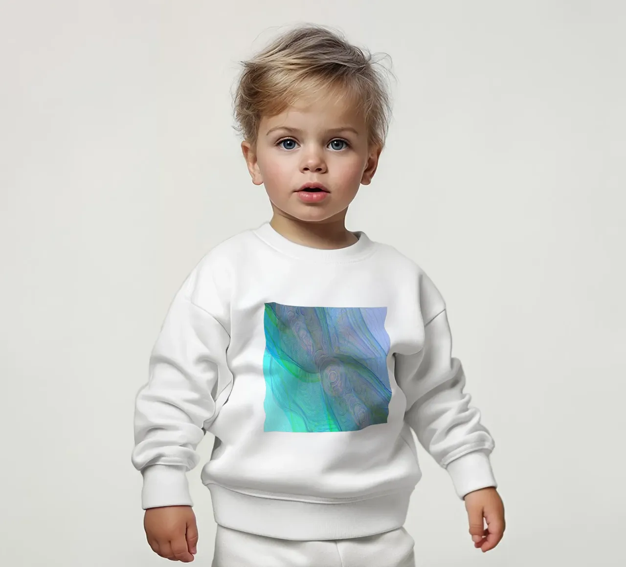 Ilusión en líneas y formas azul turquesa sudadera de bebé de Gürsel Yesil Digital Art