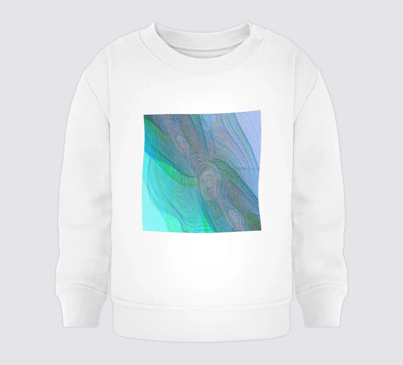 Ilusión en líneas y formas azul turquesa sudadera de bebé de Gürsel Yesil Digital Art