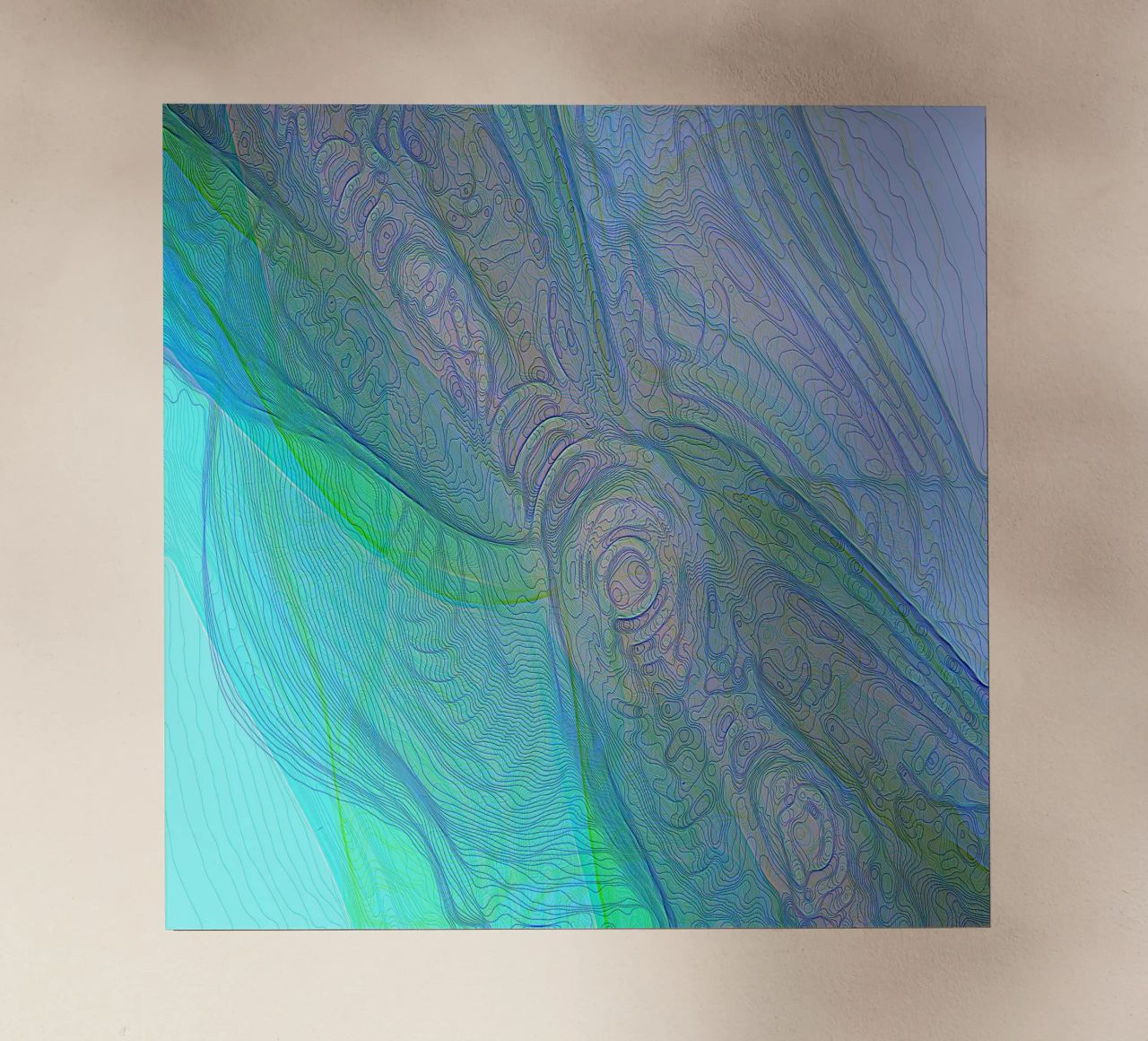 Illusione di linee e forme blu turchese pellicola backlit da Gürsel Yesil Digital Art