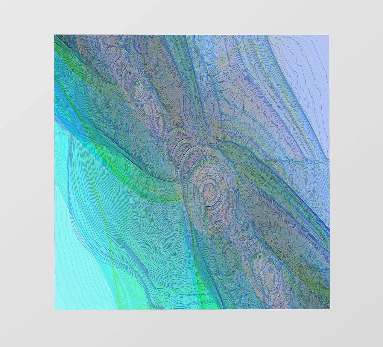 Illusione di linee e forme blu turchese pellicola backlit da Gürsel Yesil Digital Art