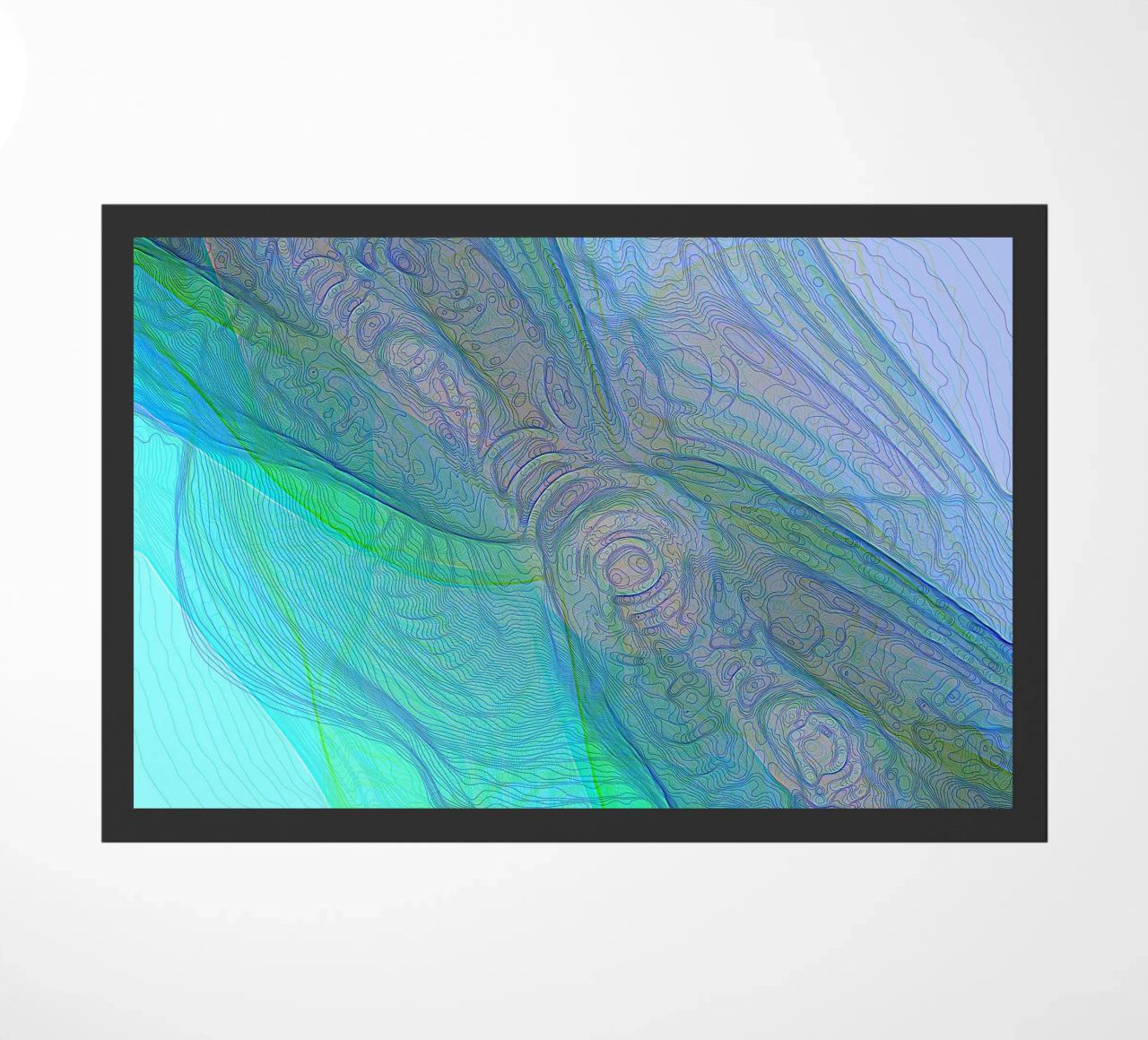 Illusione di linee e forme blu turchese zerbino da Gürsel Yesil Digital Art