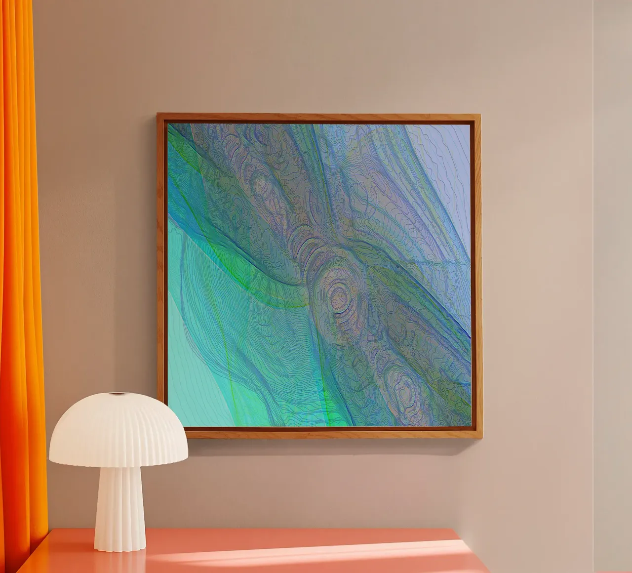 Illusione di linee e forme blu turchese plexiglass da Gürsel Yesil Digital Art