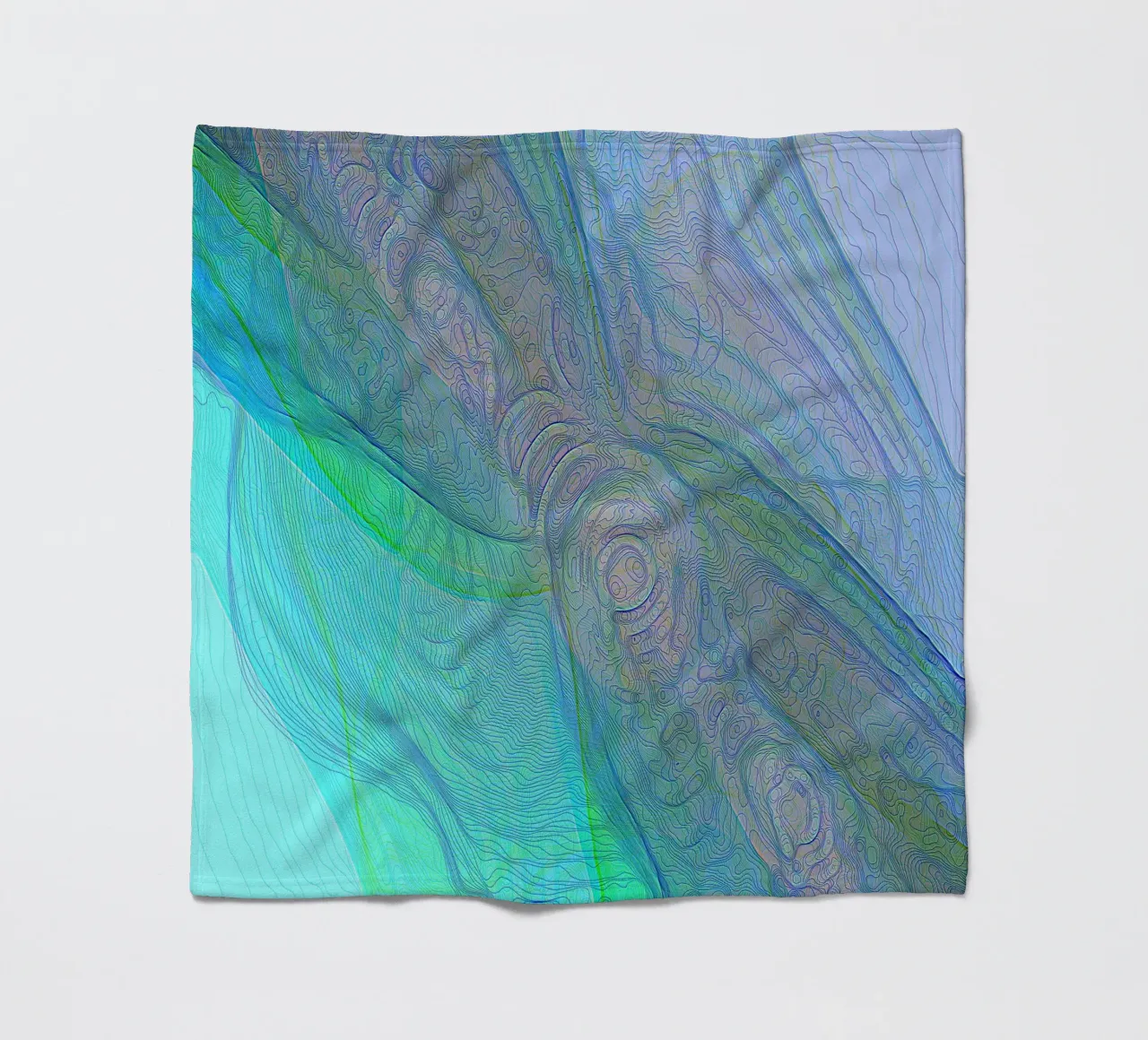 Illusione di linee e forme blu turchese coperta in pile da Gürsel Yesil Digital Art