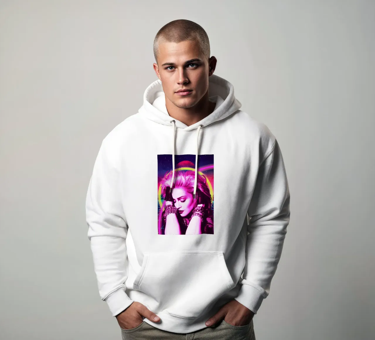 Madonna retro style felpa con cappuccio da Lembayung art