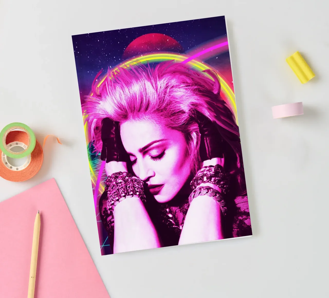 Madonna retro style notebook by Lembayung art