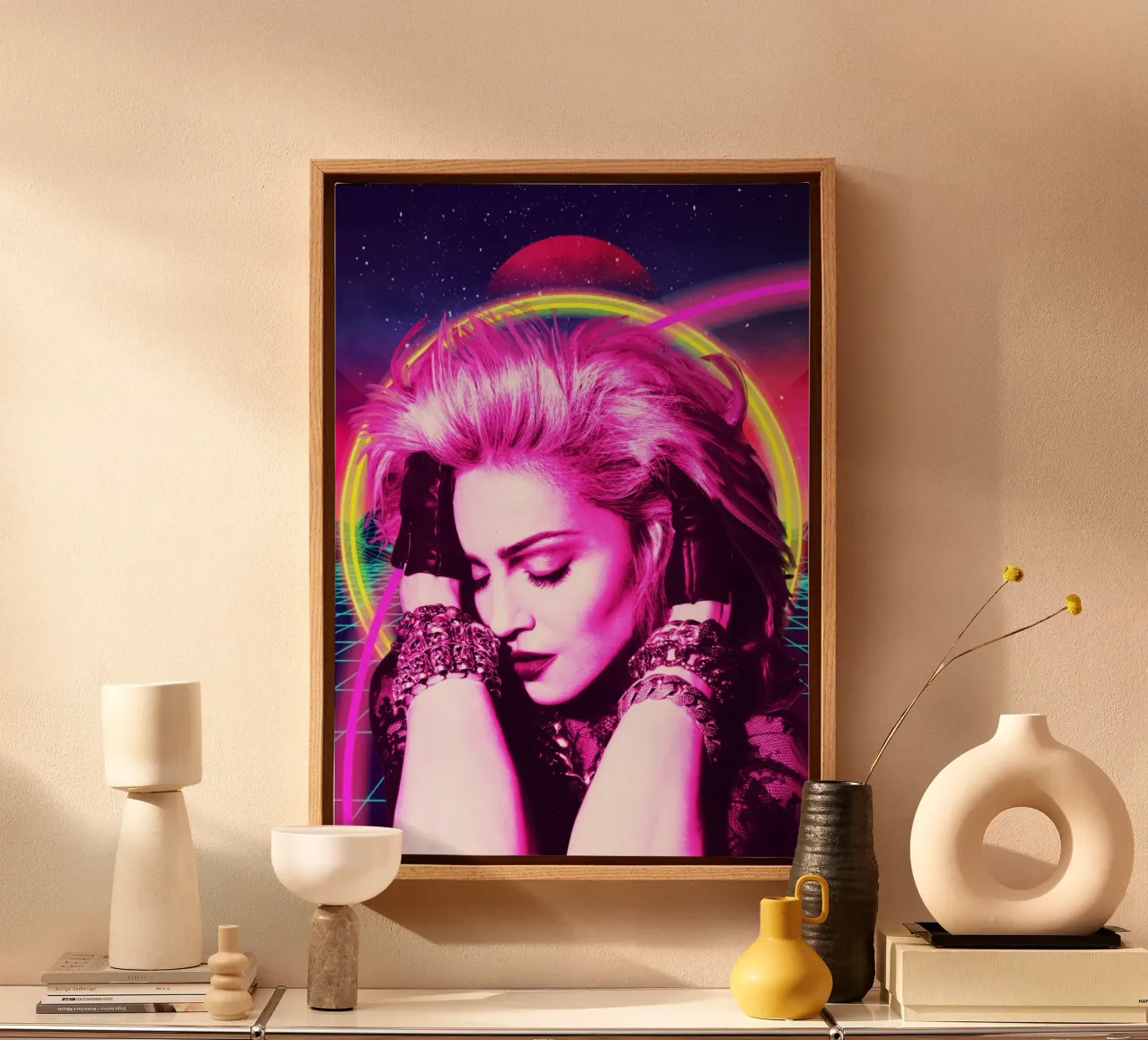 Madonna retro style tela con Cornice a cassetta da Lembayung art