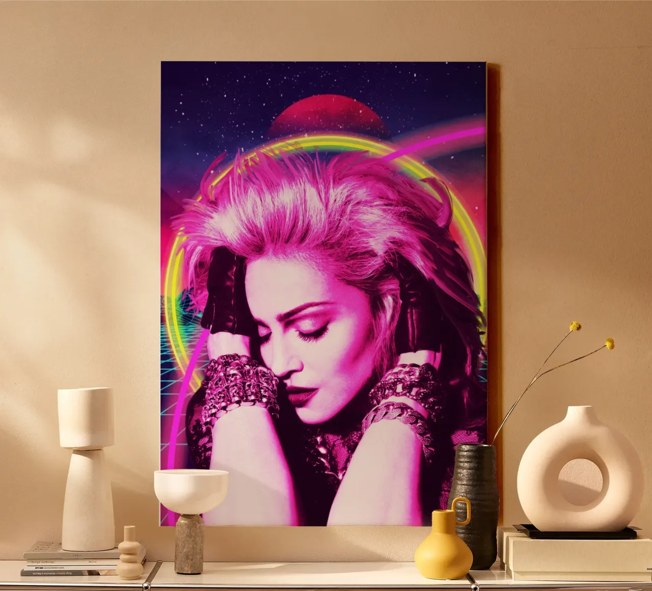 Madonna retro style tela con Cornice a cassetta da Lembayung art
