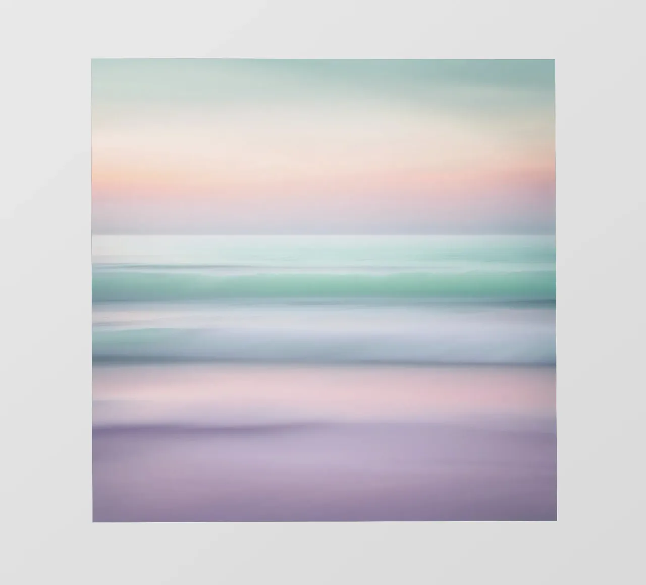Pastel oceaangolven in bewegingsonscherpte pvc-zeil van PhotoVibe Decor