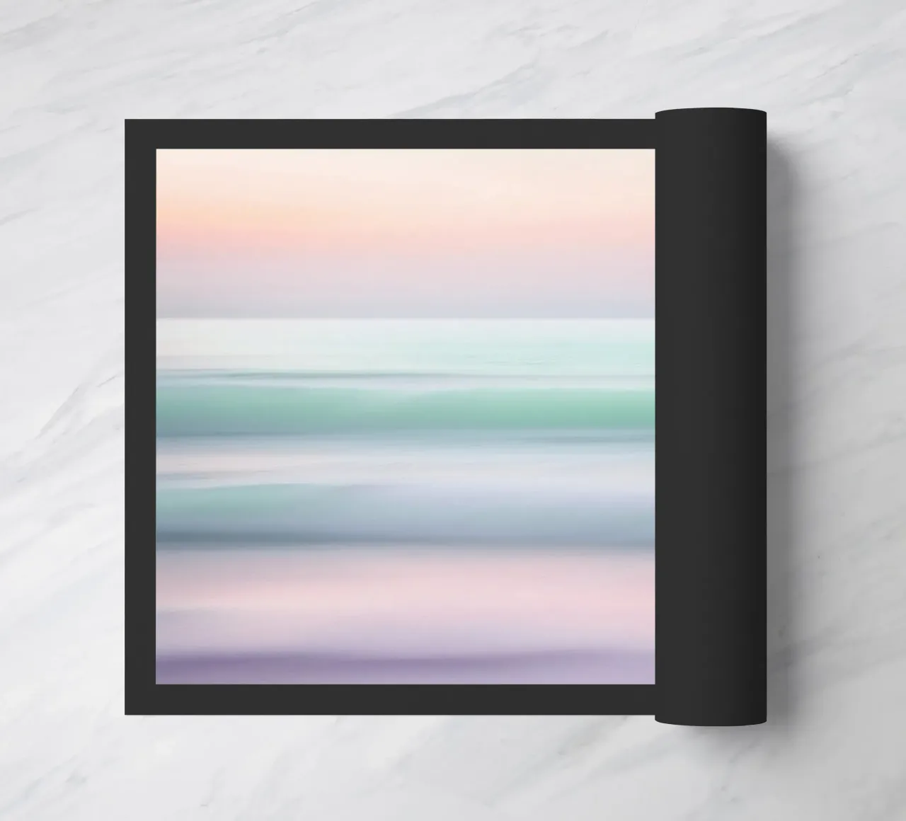 Pastel Ocean Waves in Motion Blur doormat by PhotoVibe Decor