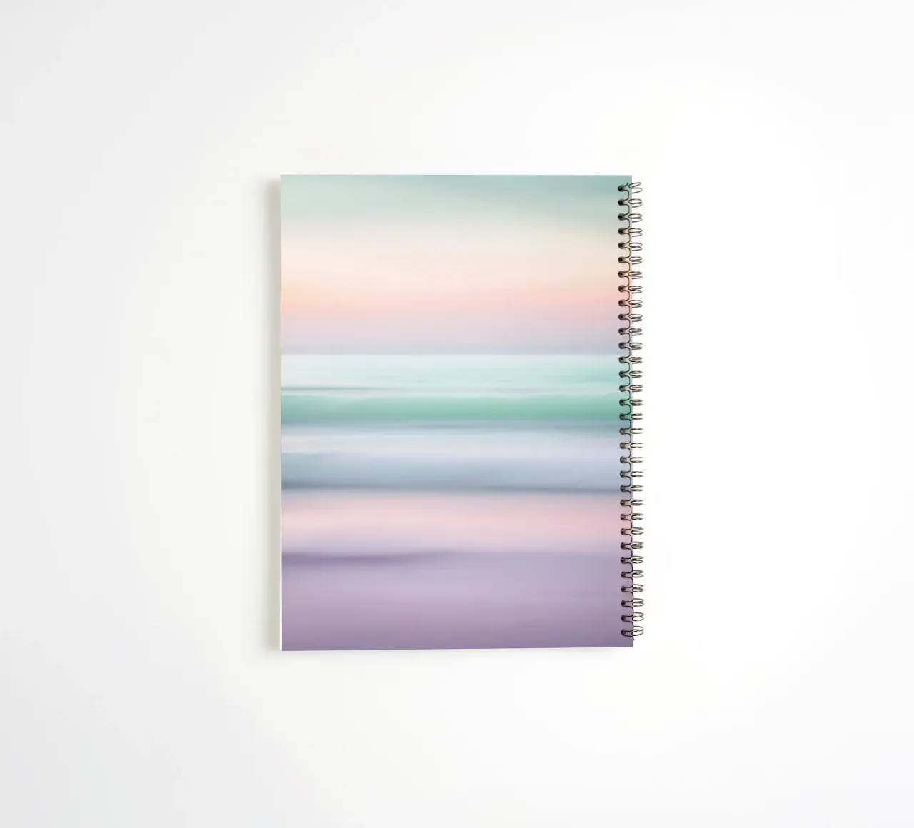 Pastel Ocean Waves in Motion Blur spiral notebook by PhotoVibe Decor