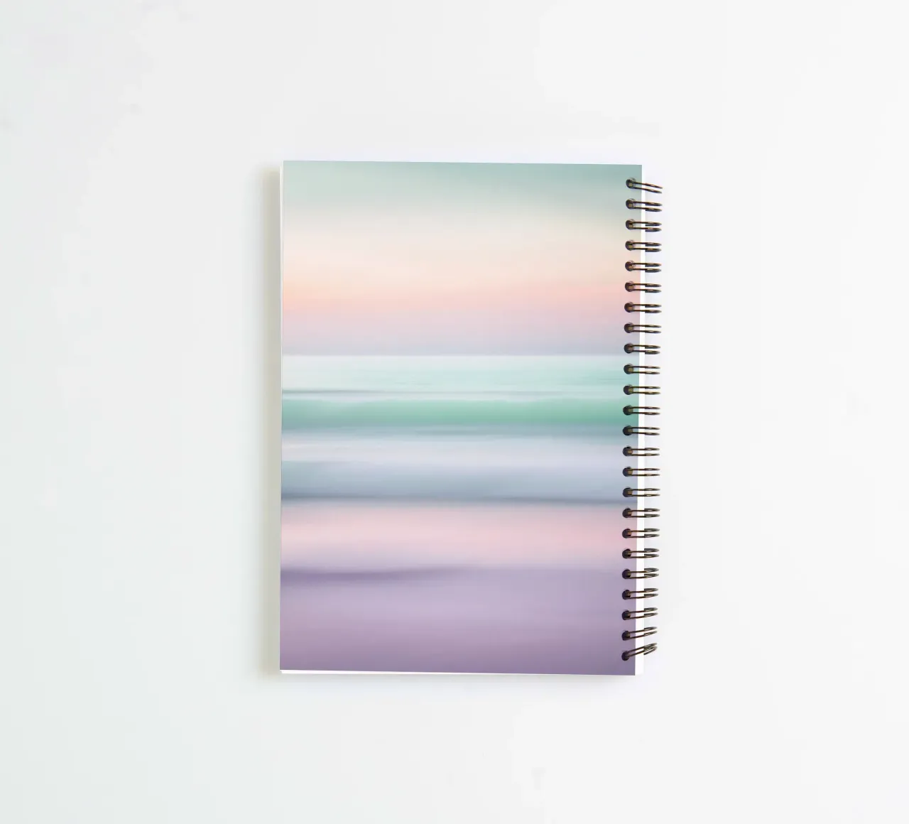 Pastel Ocean Waves in Motion Blur spiral notebook by PhotoVibe Decor