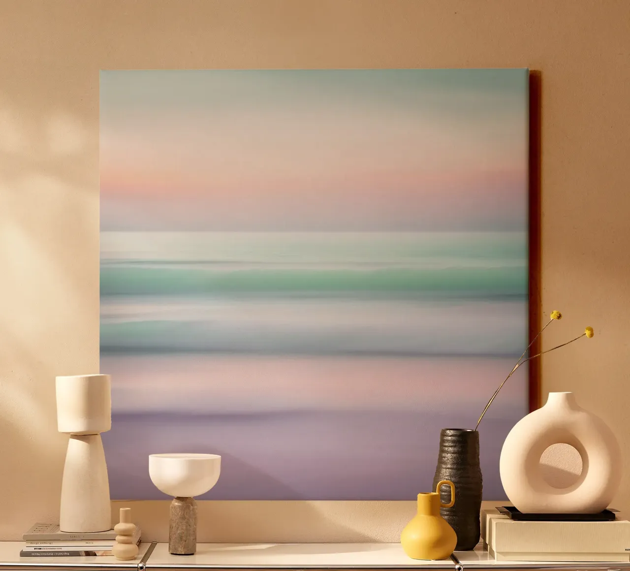 Pastel Ocean Waves in Motion Blur canvas by PhotoVibe Decor