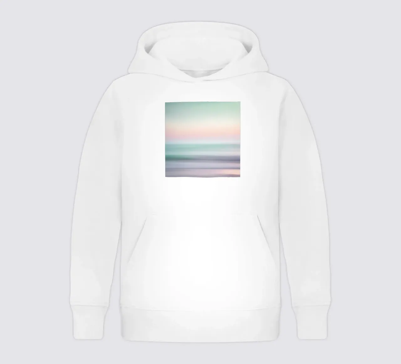Pastel Sea in Gentle Motion Blur kids hoodie by PhotoVibe Decor