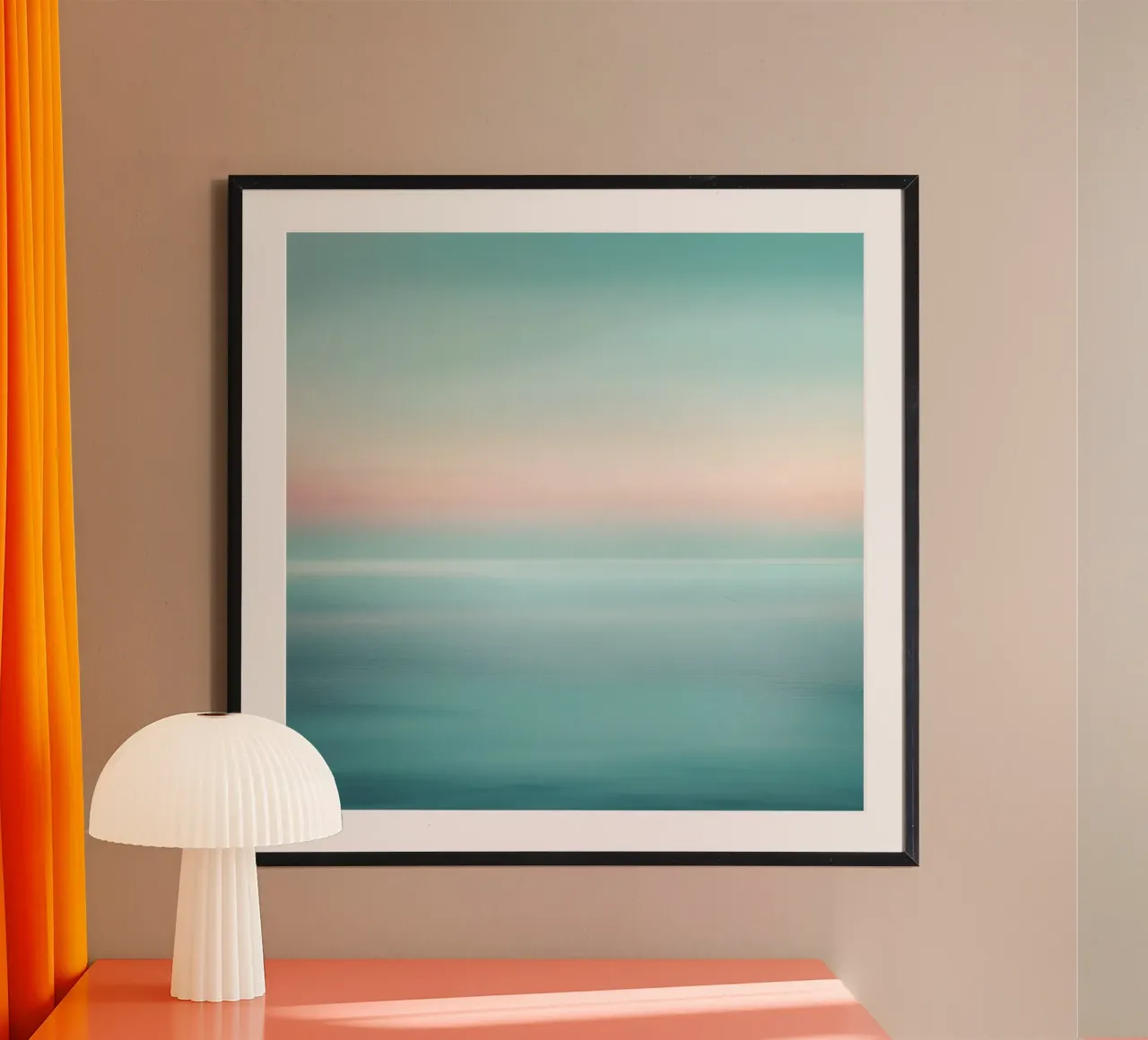 Orizzonte morbido su un mare calmo e turchese carta hahnemühle da PhotoVibe Decor