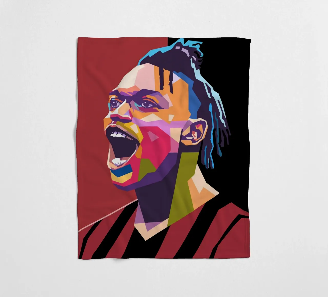 Rafael Leao, iconico giocatore di calcio coperta in pile da Hantamrata