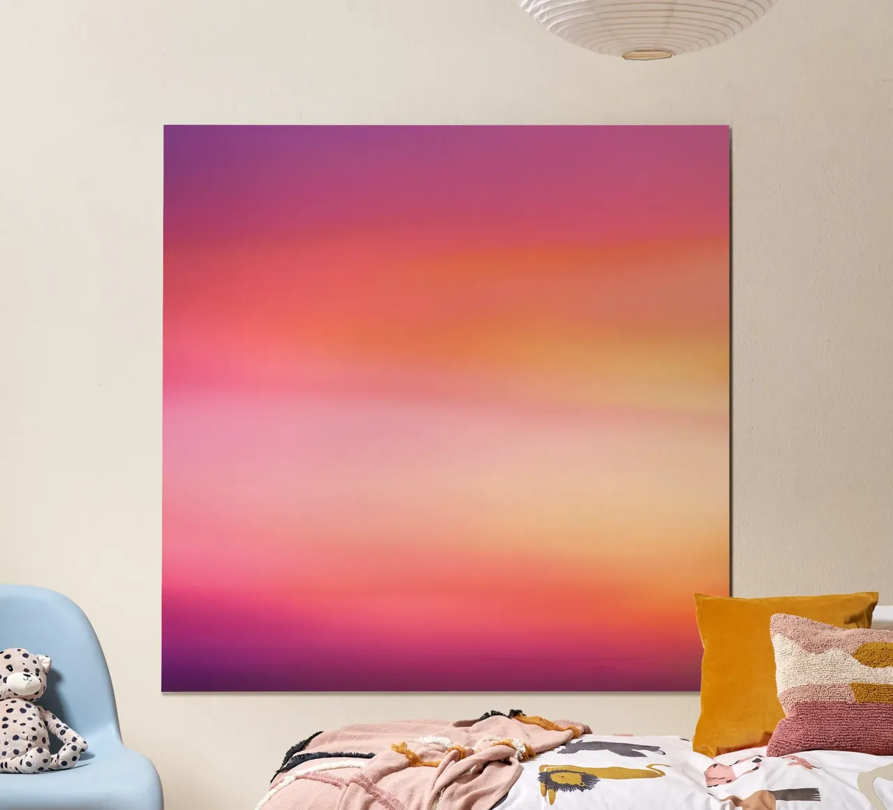 Soft Sunset Gradient in Pink and Orange hahnemühle by PhotoVibe Decor