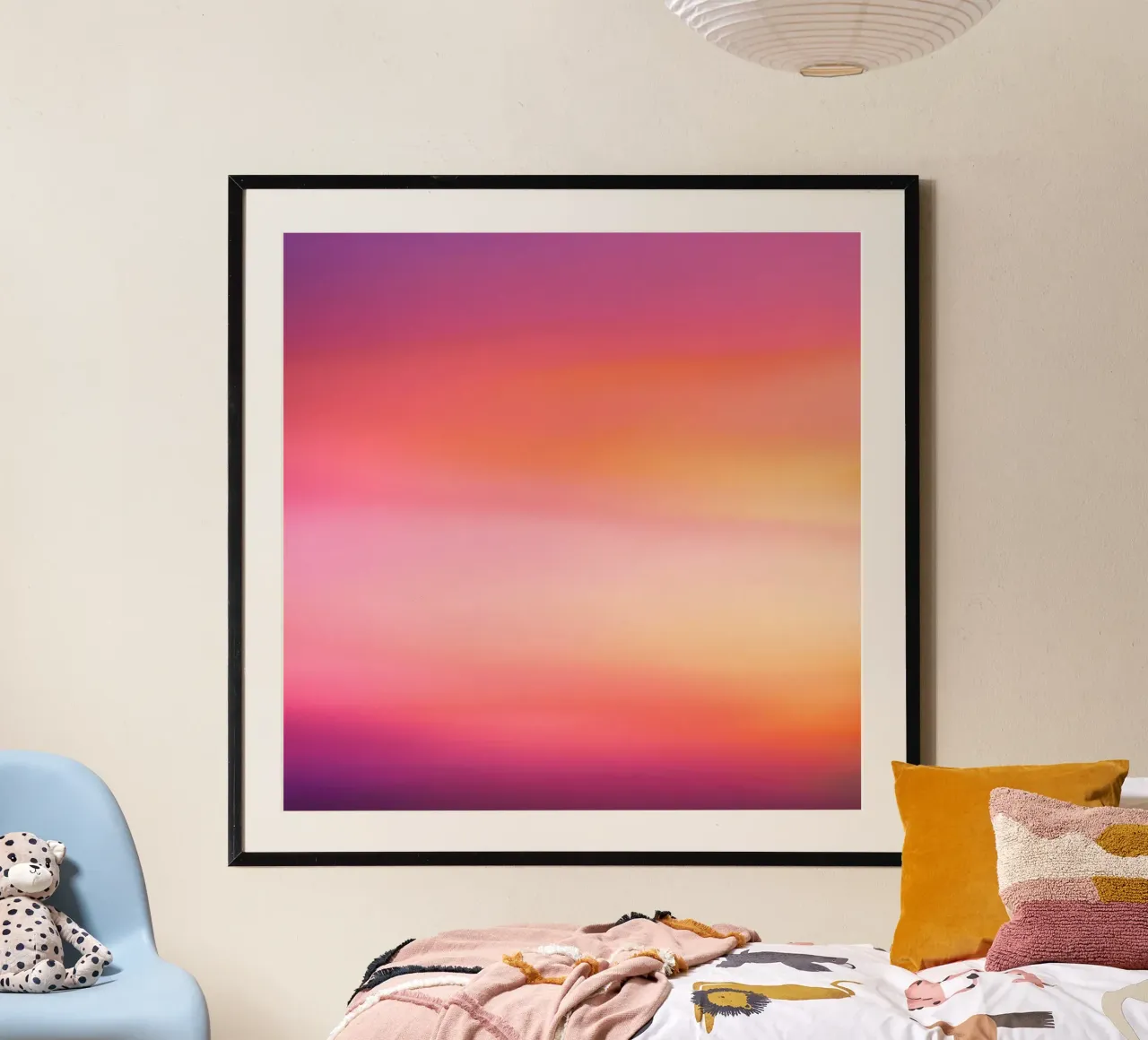 Soft Sunset Gradient in Pink and Orange hahnemühle by PhotoVibe Decor