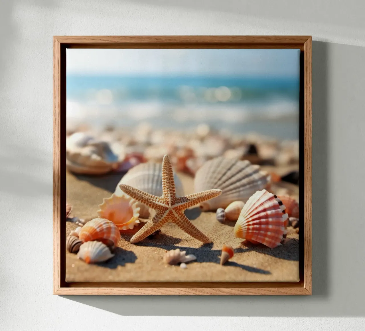 Starfish and Seashells on the Beach canvas by PhotoVibe Decor