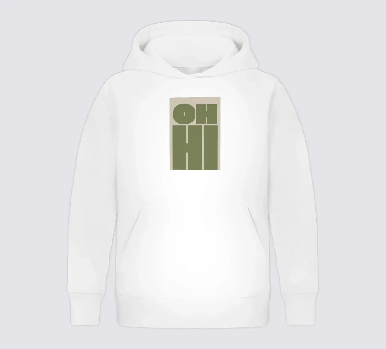 Oh hi bold typography kids hoodie by pdigitalprints