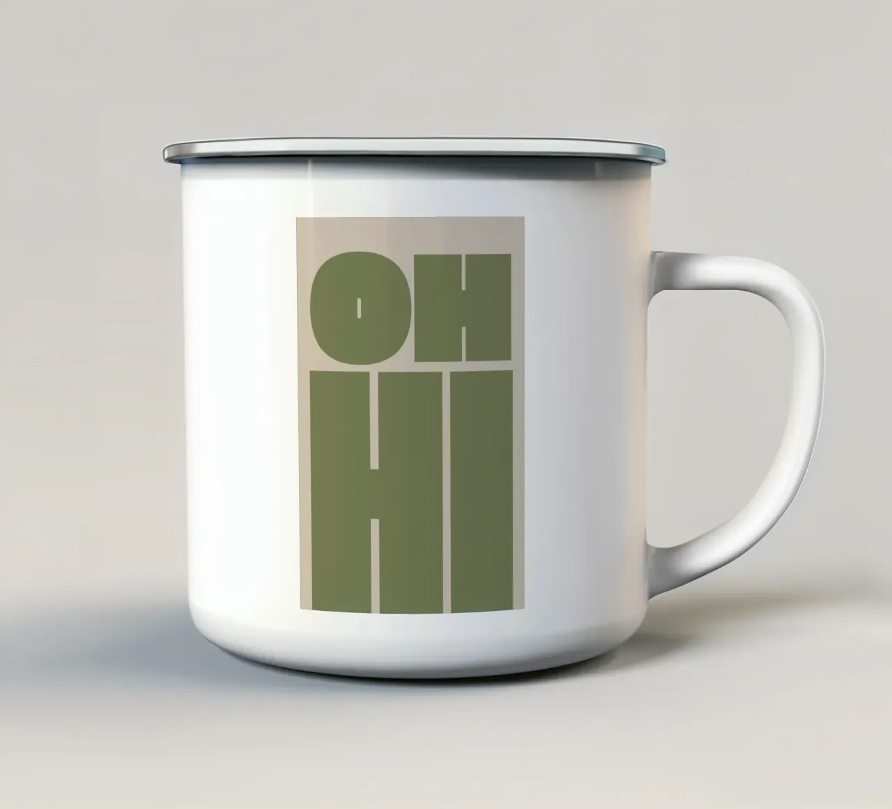 Oh ciao tipografia in grassetto tazza in smalto da pdigitalprints