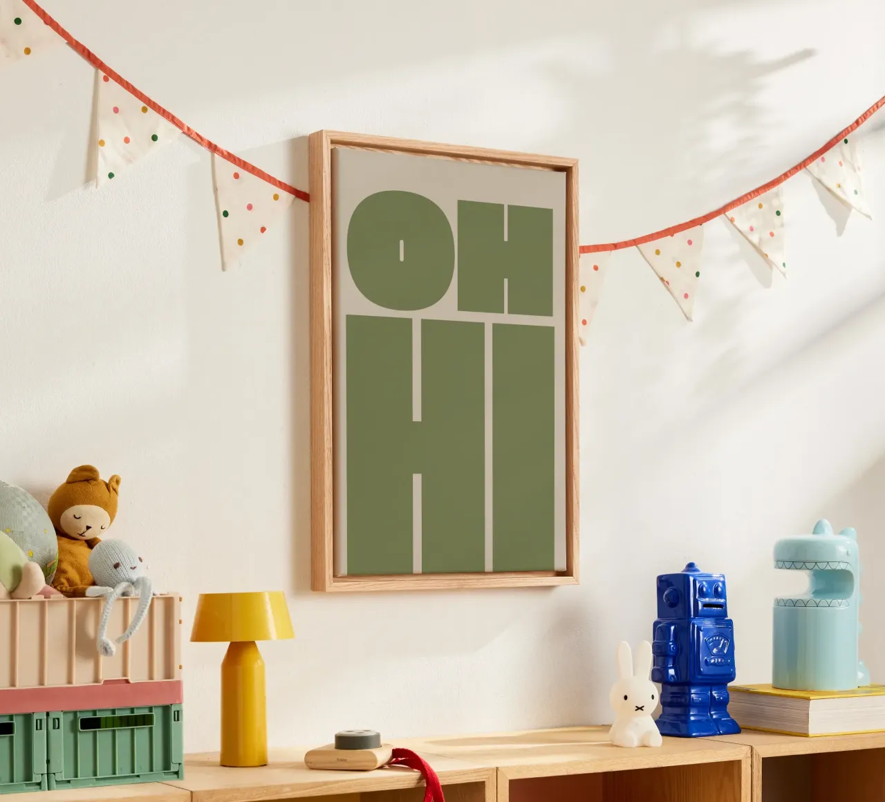 Oh ciao tipografia in grassetto tela con Cornice a cassetta da pdigitalprints