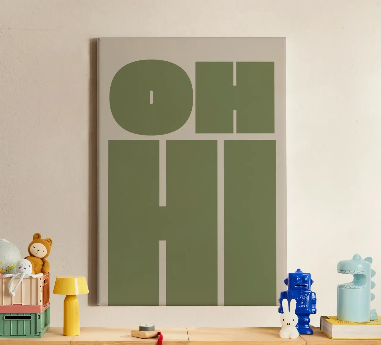 Oh ciao tipografia in grassetto tela con Cornice a cassetta da pdigitalprints