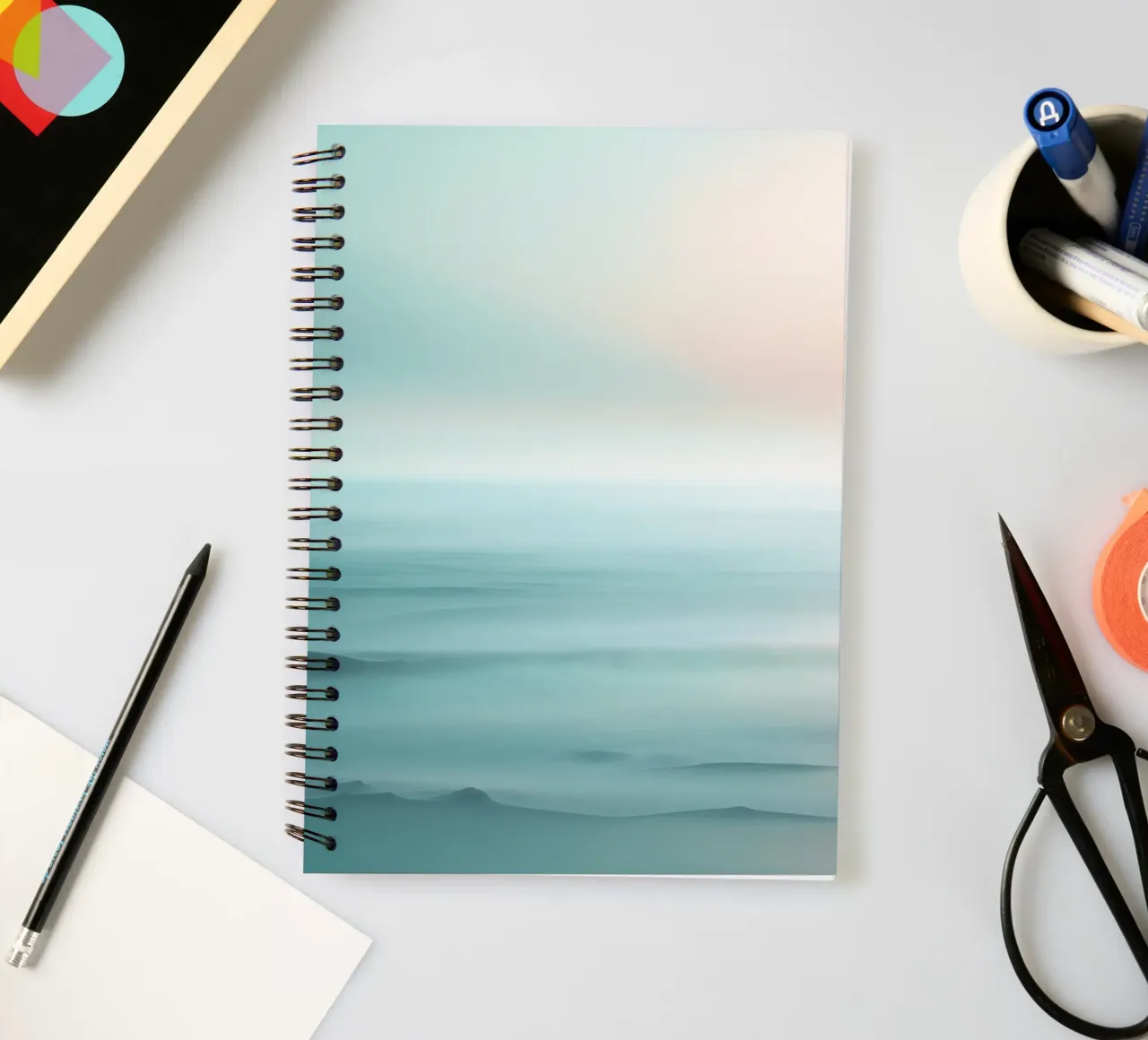Sunset Over Misty Savannah Trees spiral notebook by PhotoVibe Decor