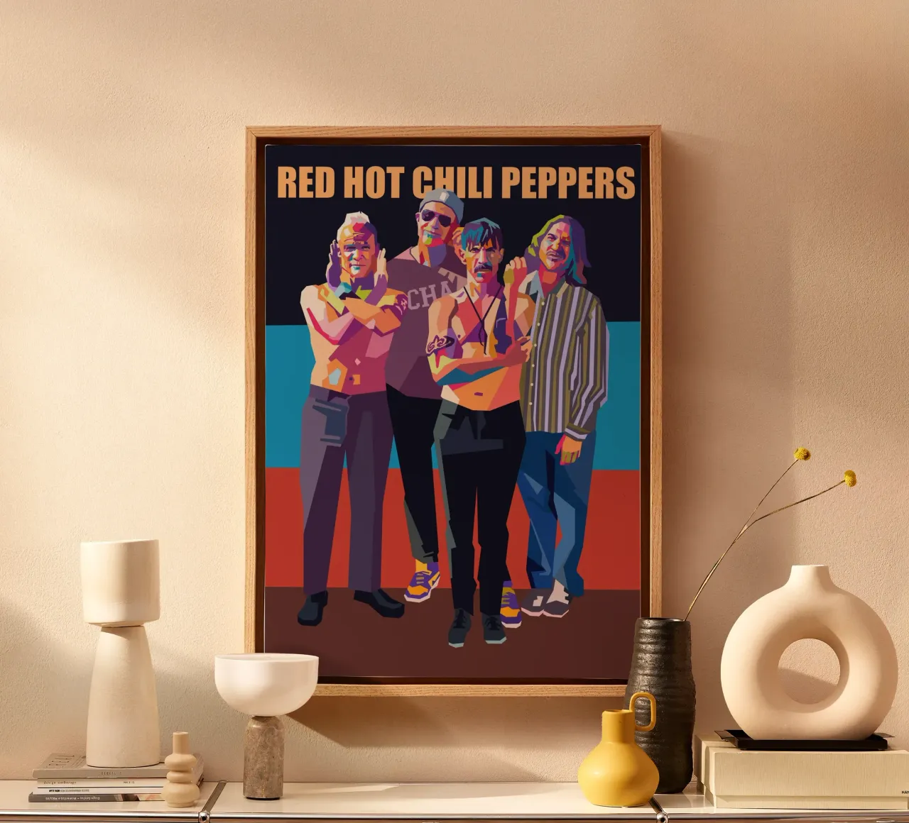 Stile artistico dei Red Hot Chilli Peppers WPAP tela con Cornice a cassetta da Hantamrata