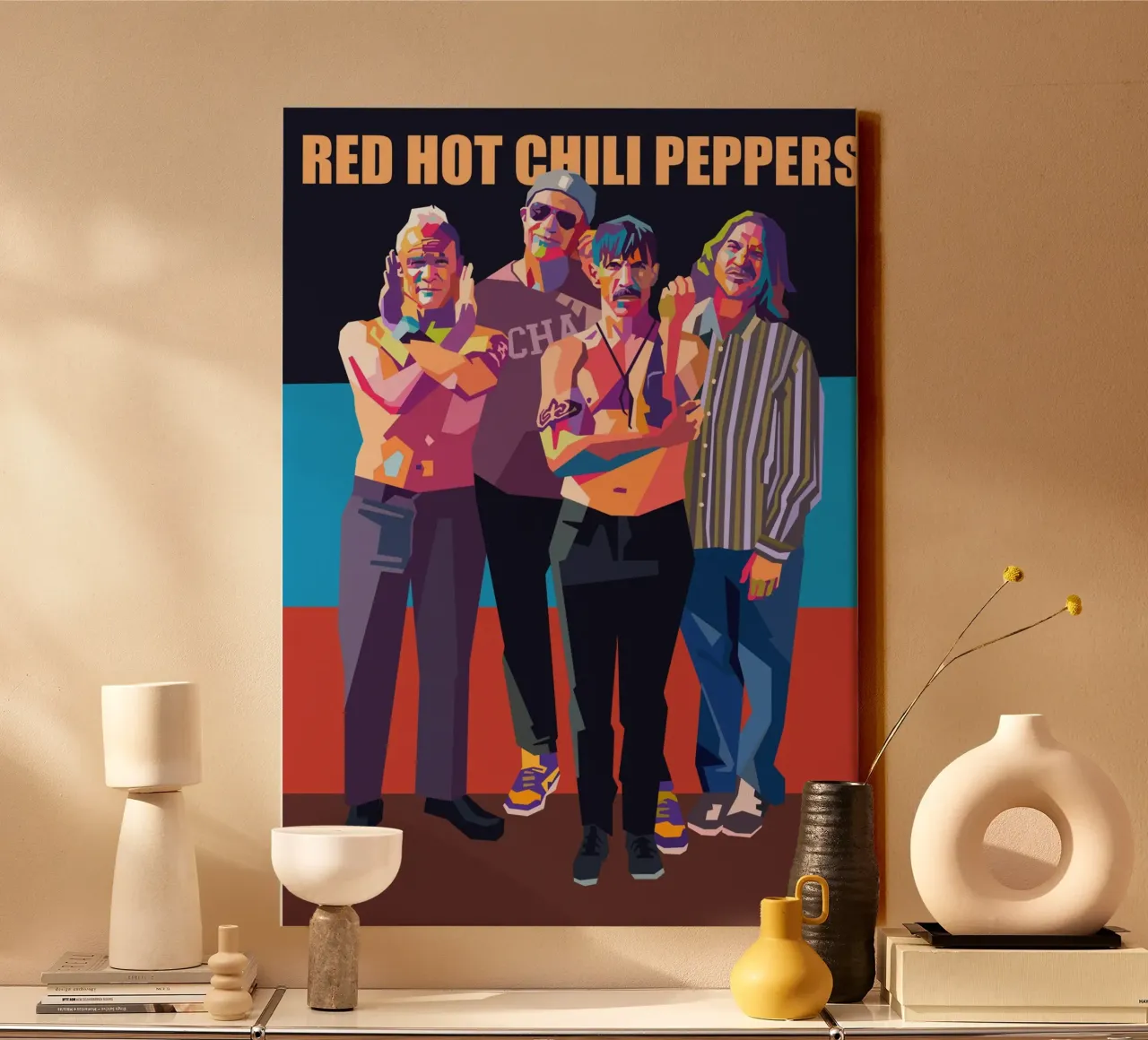 Stile artistico dei Red Hot Chilli Peppers WPAP tela con Cornice a cassetta da Hantamrata