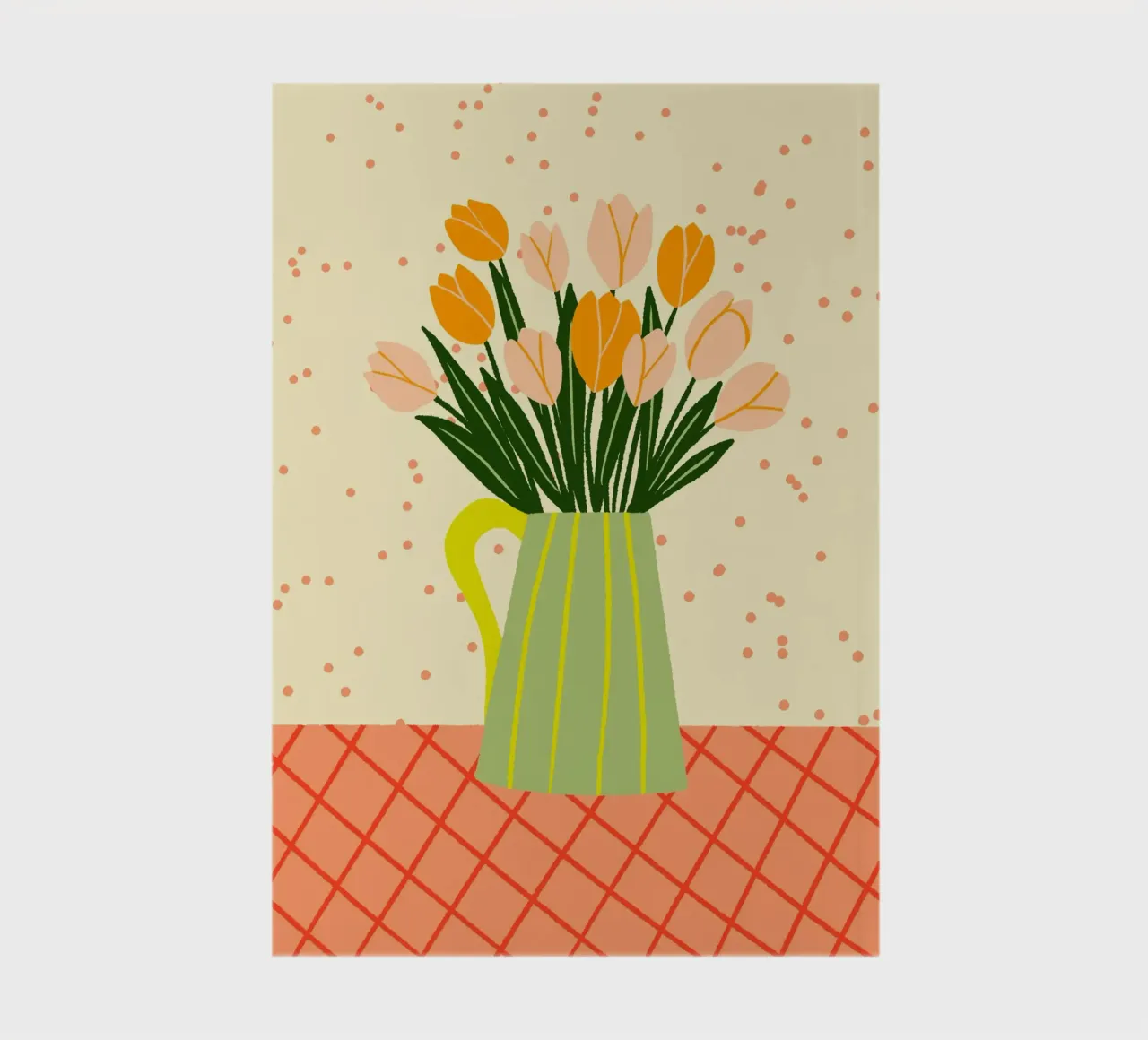 Tulips in a vase - orange and green notebook by Wackapacka
