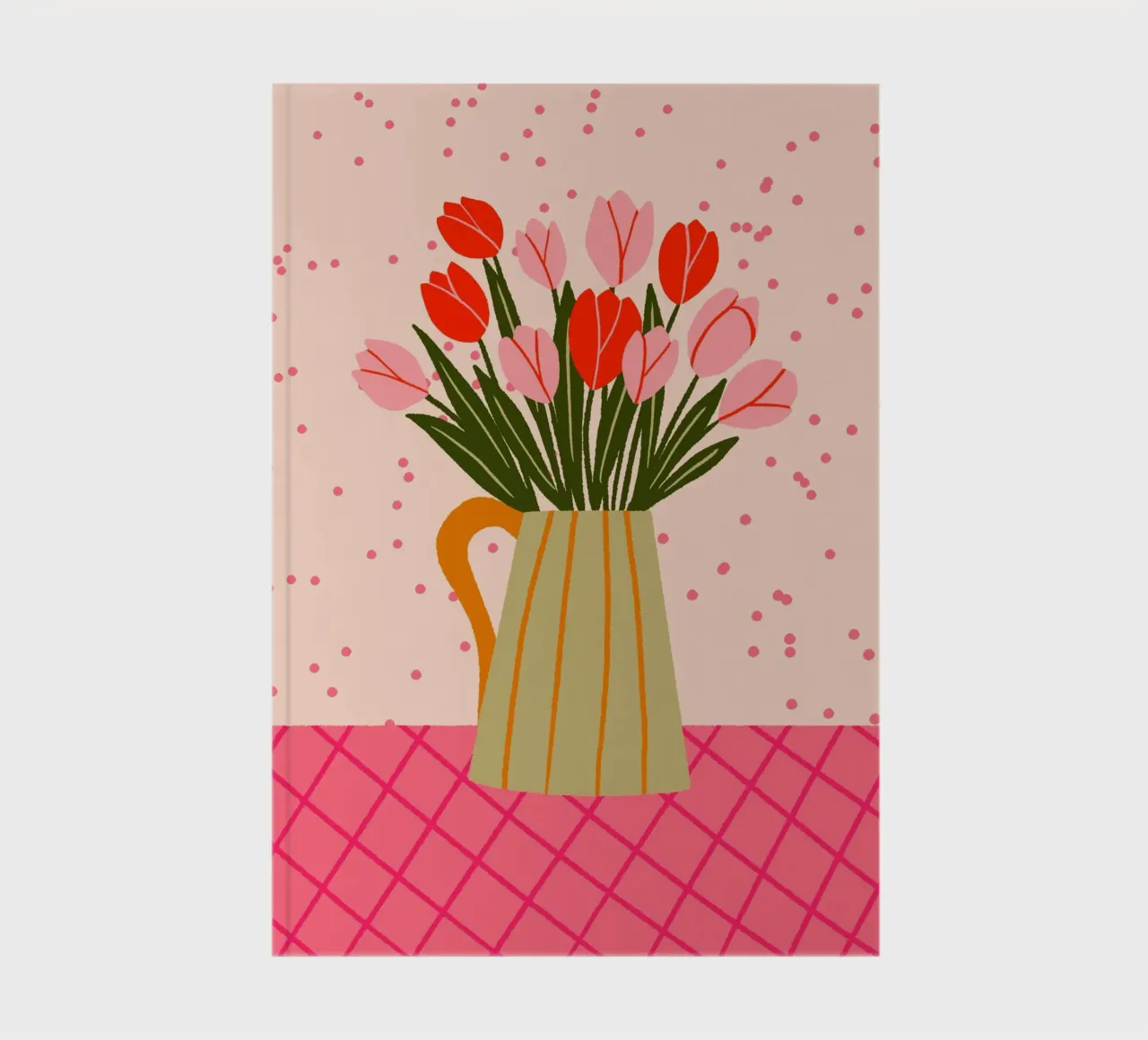 Tulips in a vase - red and pink notebook by Wackapacka