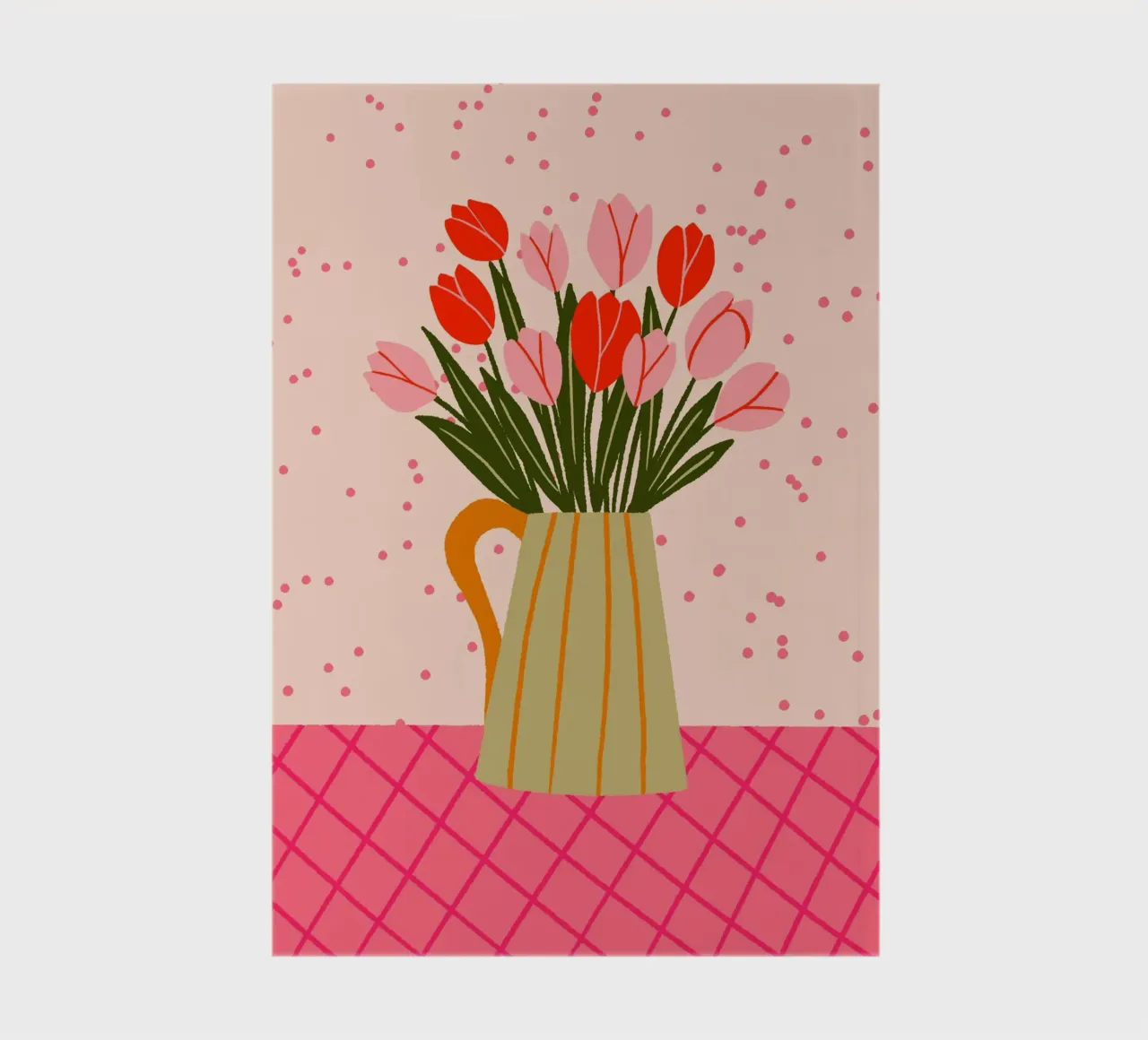 Tulips in a vase - red and pink notebook by Wackapacka
