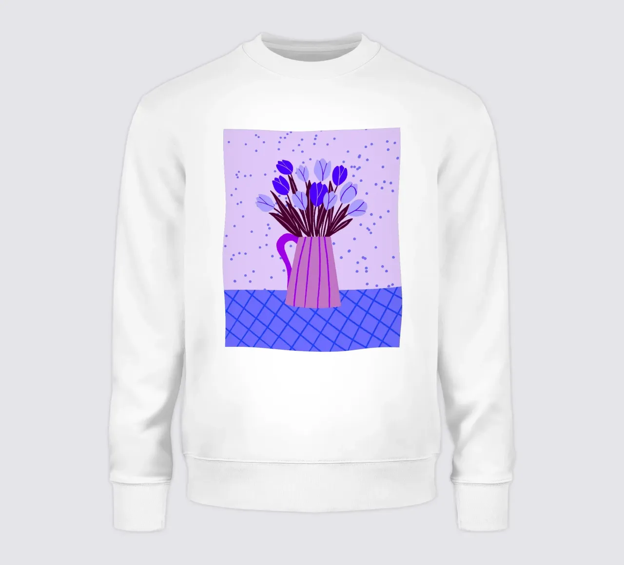 Tulipani in vaso - viola e blu felpa da Wackapacka