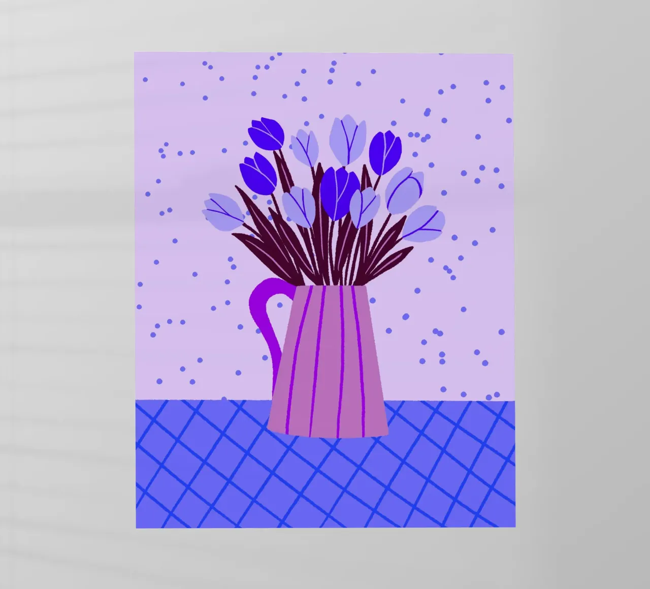 Tulipani in vaso - viola e blu pellicola backlit da Wackapacka