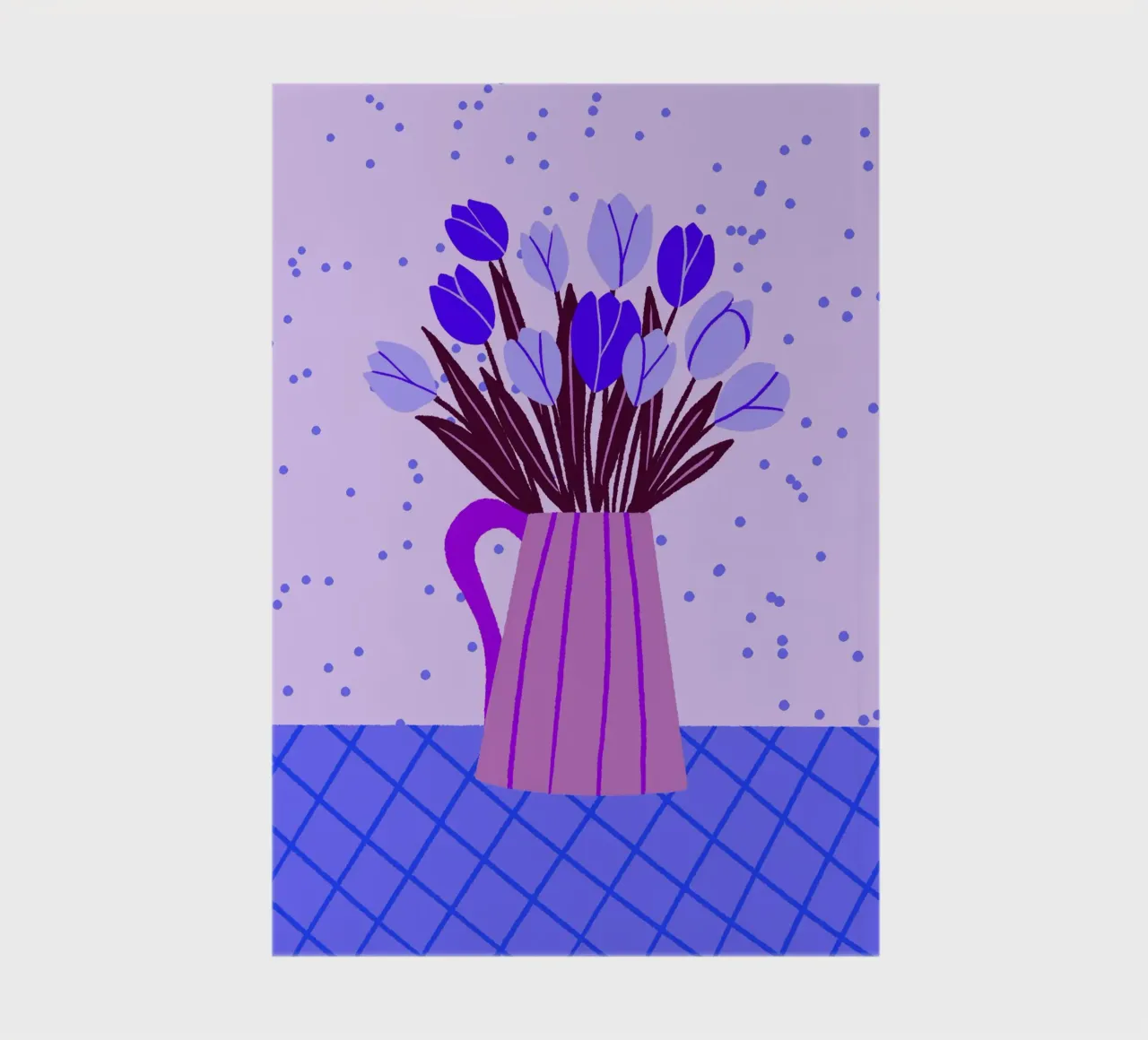 Tulipani in vaso - viola e blu diario da Wackapacka