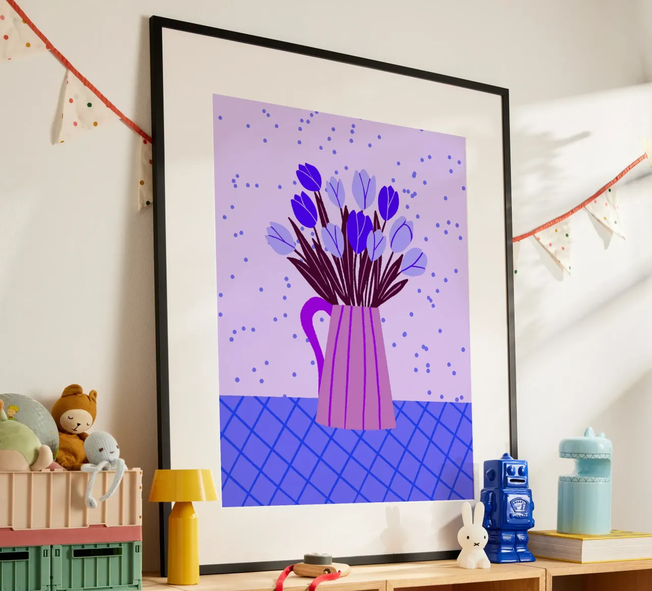 Tulipani in vaso - viola e blu carta hahnemühle da Wackapacka