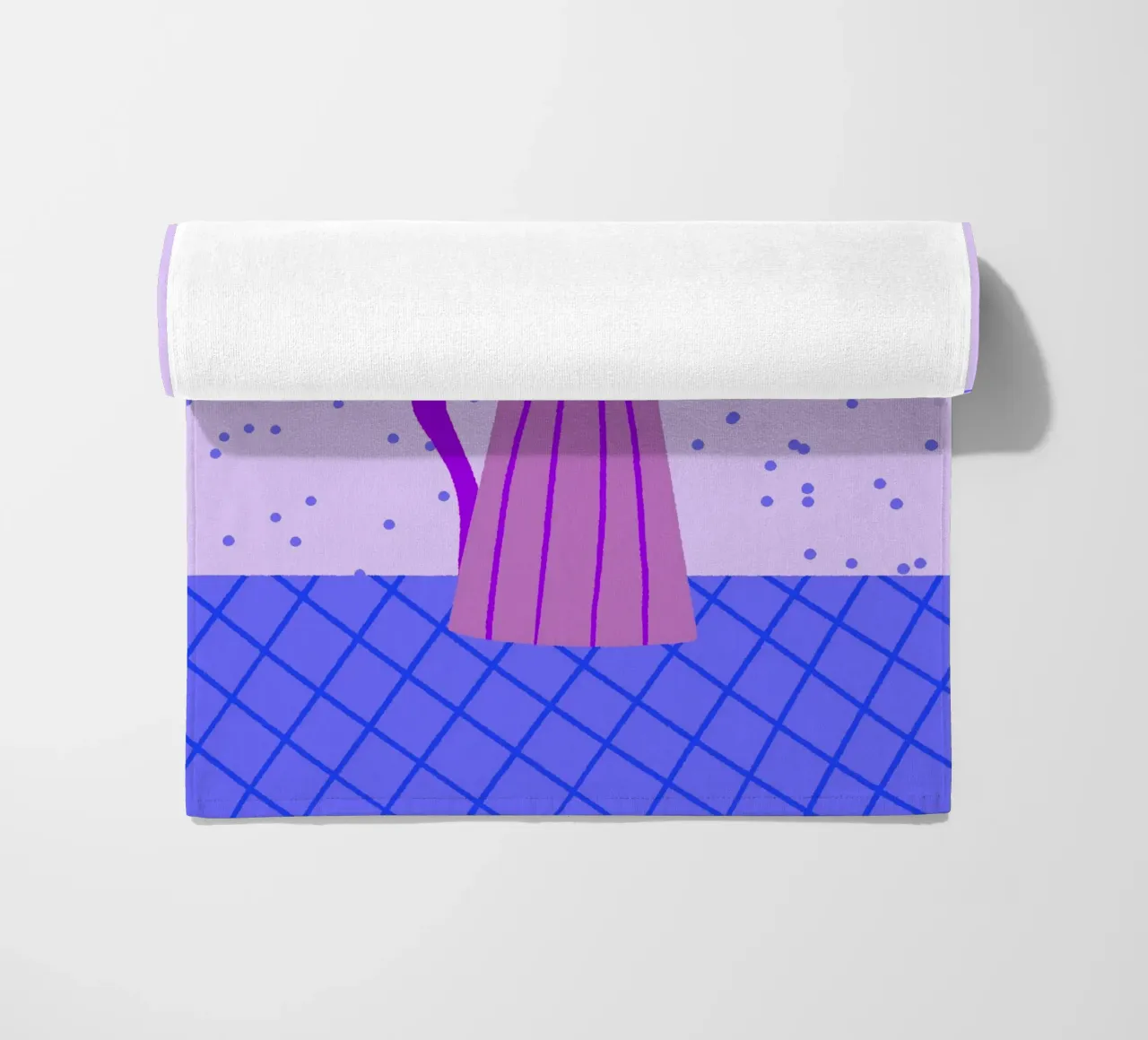 Tulipani in vaso - viola e blu telo mare da Wackapacka
