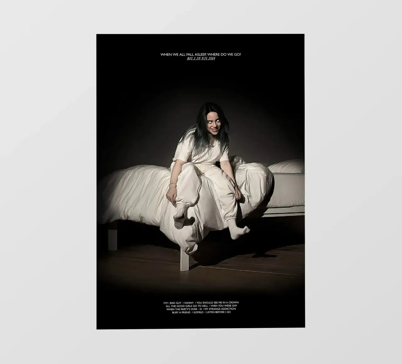 When We All Fall Asleep, Where Do We Go? – Billie Eilish lámina retroiluminada de Attaboy Dsgn