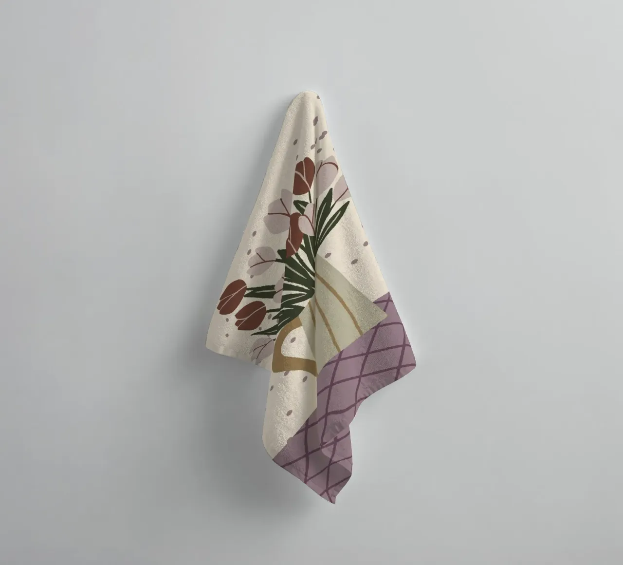 Tulips in a vase - moody towel by Wackapacka