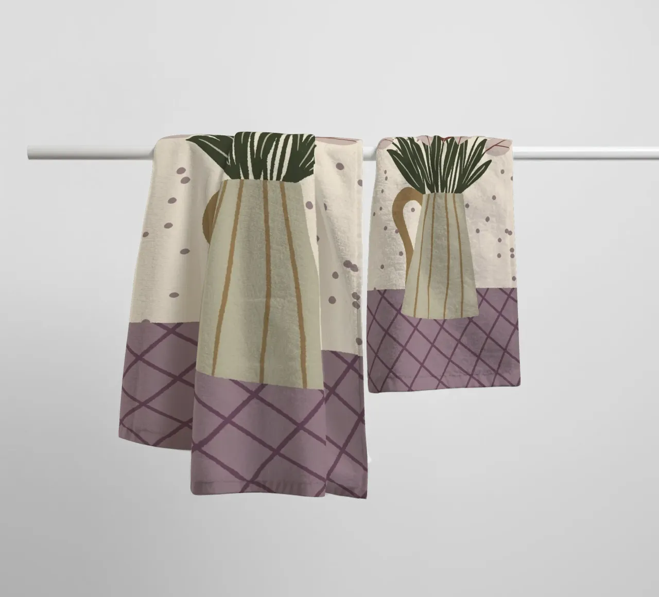 Tulips in a vase - moody towel by Wackapacka
