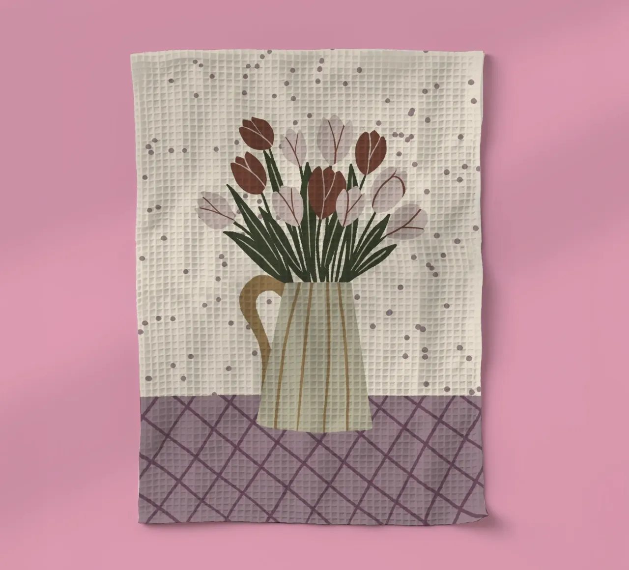 Tulipes dans un vase - moody torchon de Wackapacka
