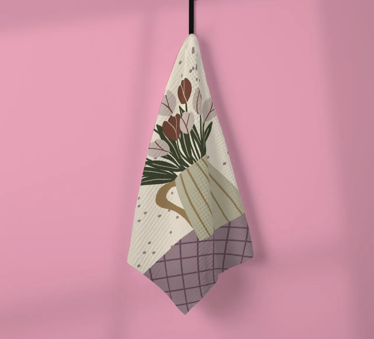 Tulipes dans un vase - moody torchon de Wackapacka