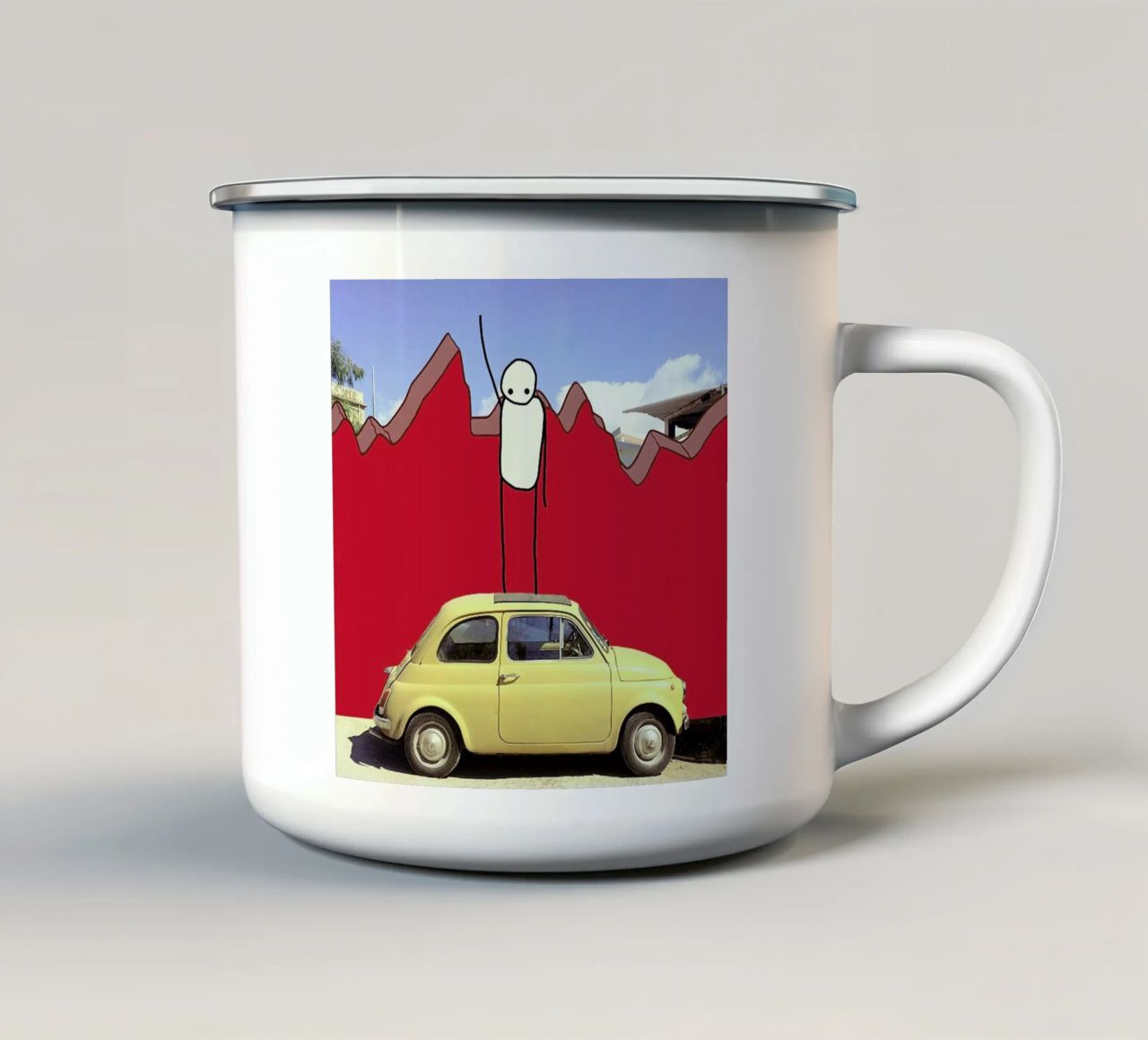 turn your back to the walls and f**k yeah tazza in smalto da FinnanoFenno
