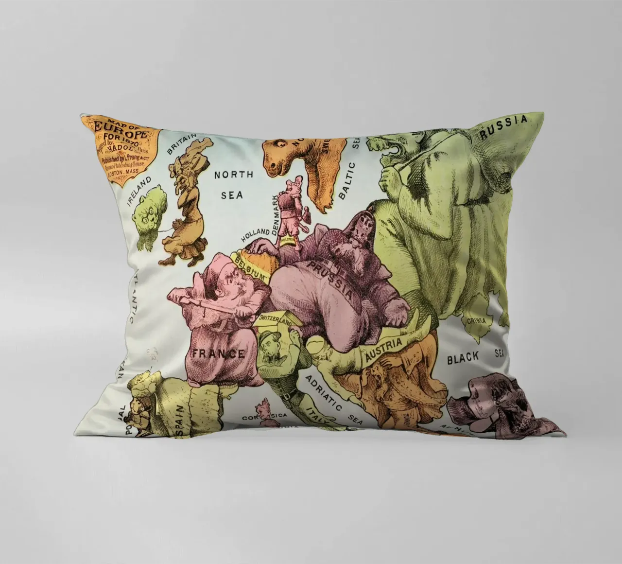 Map of Europe for 1870 cuscino da Vintage by JUNIQE