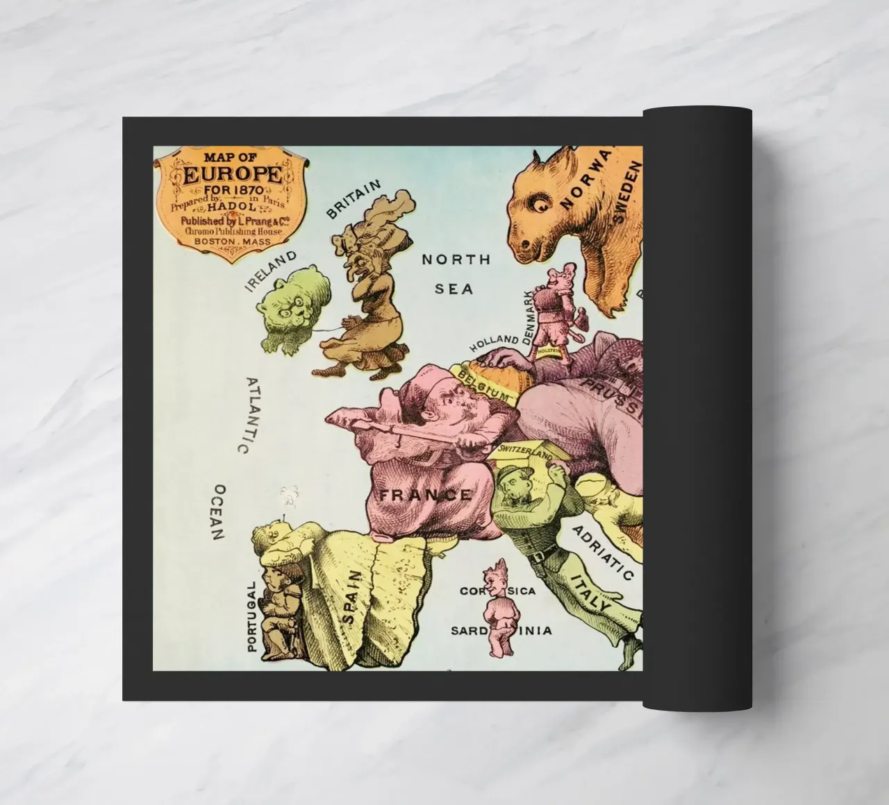 Map of Europe for 1870 zerbino da Vintage by JUNIQE