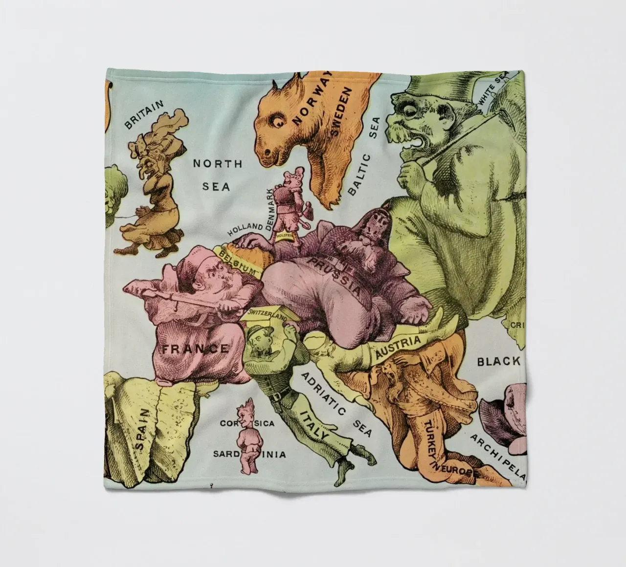 Map of Europe for 1870 coperta in pile da Vintage by JUNIQE