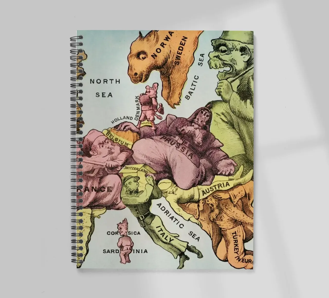 Map of Europe for 1870 diario ad anelli da Vintage by JUNIQE